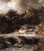 Jacob van Ruisdael Waterfall with Castle  Built on the Rock china oil painting reproduction